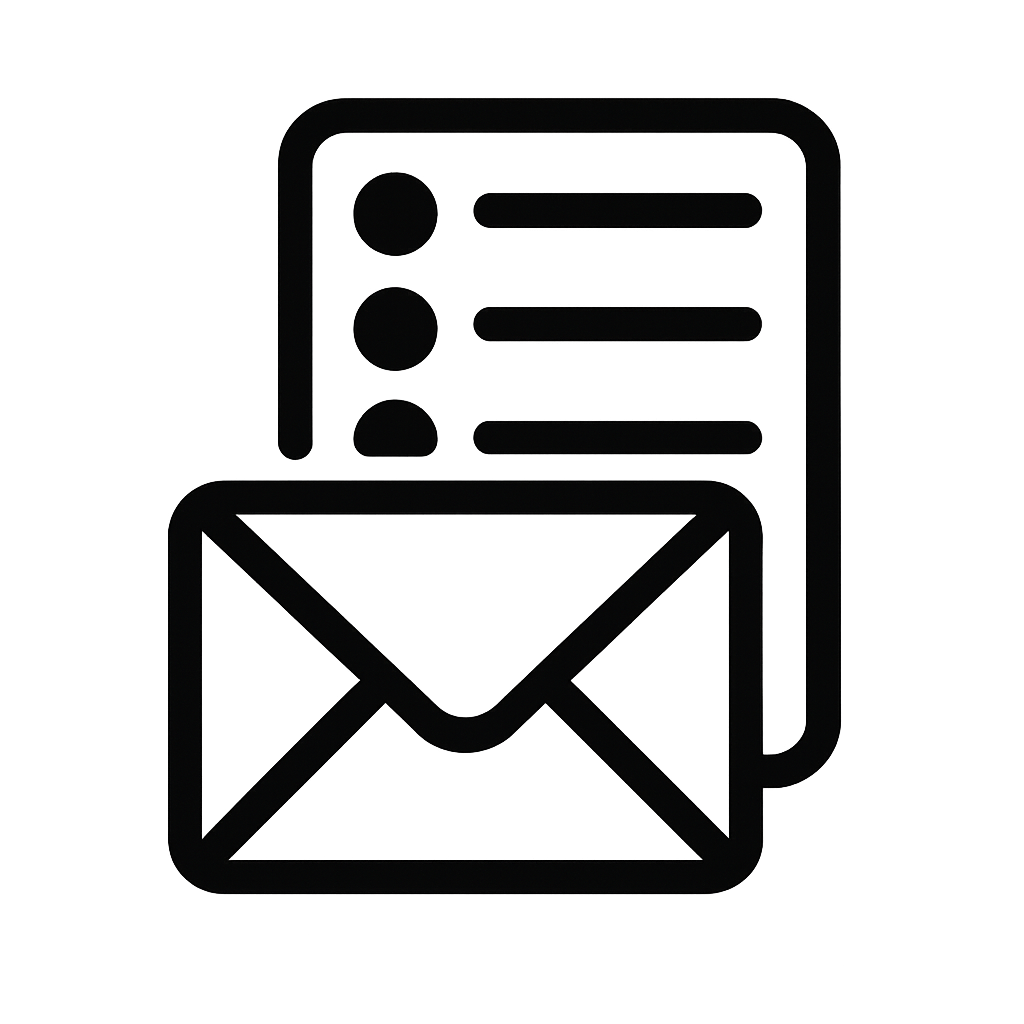 Black icon for for email list Black icon for for email list