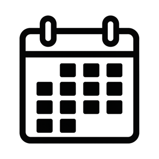 black and white calendar icon
